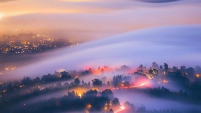 Fog flow over California